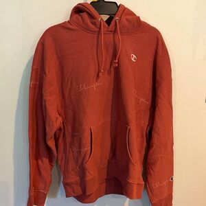 Champion Hoodie Women 2XL Pink Reverse Weave Sweatshirt Sweater Heavy Retro A874